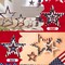 4th of July Tabletop Decorations, 4 Pcs Patriotic Star Wooden Signs – Rustic Double-Sided Red White Blue Independence Day Centerpieces for Tiered Tray, Mantel, Shelf & Memorial Day Decor